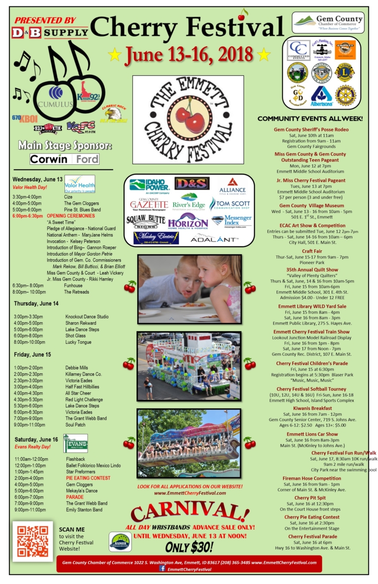 CF 18 Flyer Schedule Emmett Cherry Festival